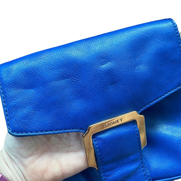 Monet Blue Crossbody Purse with Gold Hardware - Picture 14 of 14
